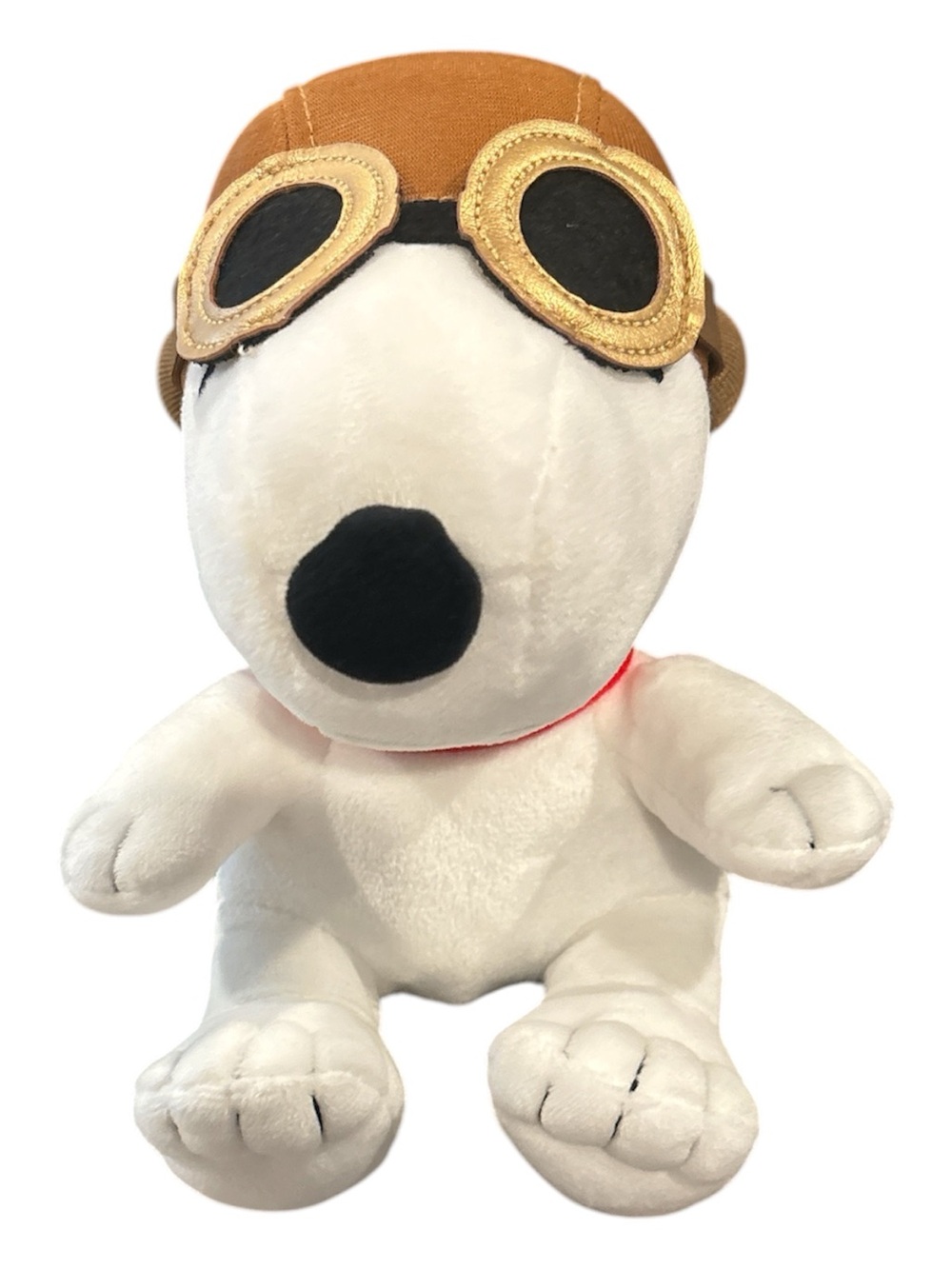 Peanuts Snoopy White Plush Toy with Brown Aviator Hat - Soft Pet Plush